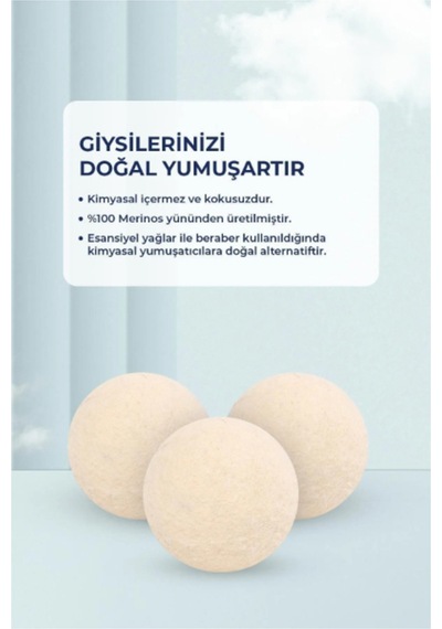 3'lü Yün Kurutma Topu Seti Bej Belirtilmemiş Tr Diğer