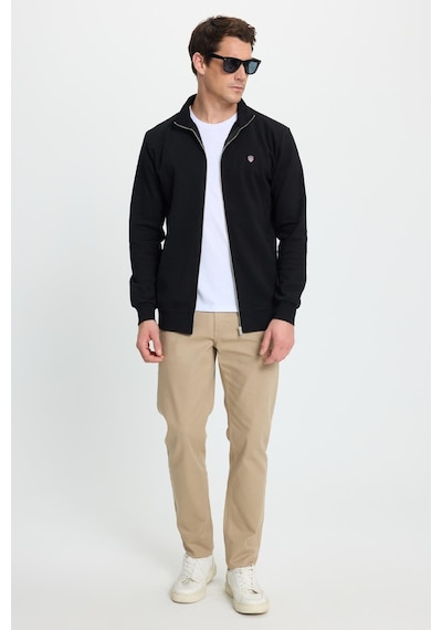 Tudors Erkek Slim Fit Dar Kesim Pamuklu Tam Fermuarlı Çift Cepli Dik Yaka Siyah Sweatshirt Hırka-41891 Siyah Tudors Erkek Slim Fit Dar Kesim Pamuklu Tam Fermuarlı Çift Cepli Dik Yaka Siyah Sweatshirt Hırka-41891 Siyah