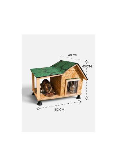 Kedi Evi Kedi Mamalığı Kedi Yuvası Isı Ve Su Yalıtımlı İç Ve Dış Mekan