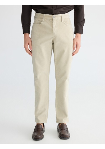 Lcwaıkıkı Classic Bej Standart Kalıp Kadife Erkek Chino Pantolon