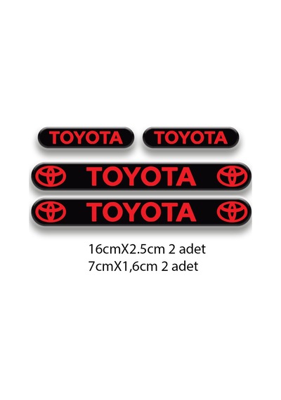 Otomobil Stıcker Seti Toyota 3d Damla 4'lü 1 Nötr