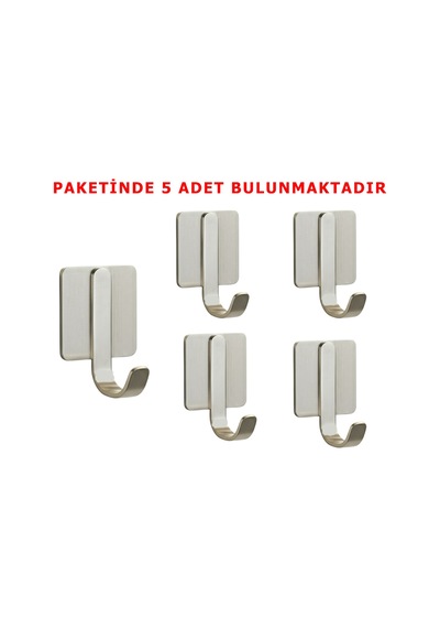 Ardini Kendinden Yapışkanlı Askılık Krom 03 Pakette 5 Adet Çok Renkli