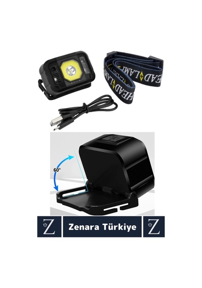 Premium Kamp Avcı Balıkçı Deprem 50-150 Metre Mesafeli Sinyal Led Şarjlı Powerled Kafa Lambası Çok Renkli