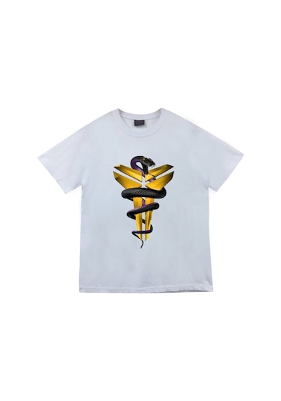 Stoned&Fame Kobe Braynt Baskılı T-shirt Beyaz