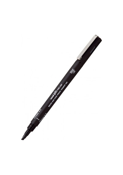 Uni Pin Fineline Kesik Uçlu Kaligrafi Kalemi Siyah 3.0 Mm