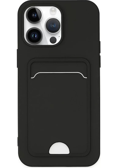 Newface Apple İphone 14 Pro Kılıf Kelvin Kartvizitli Silikon - Siyah