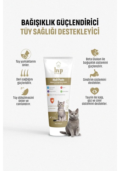 Bvp Kedi Maltı 100 Gr Tüy Yumağı Önleyici & Sindirim Tamamlayıcı Veteriner Formüllü