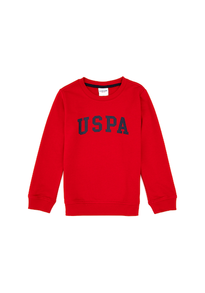 U.S. Polo Assn. Erkek Çocuk Kırmızı Bisiklet Yaka Basic Sweatshirt 50313830-VR171