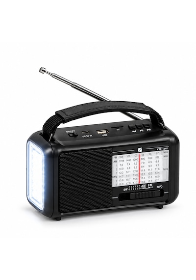 Ultratekno Ktf-1448 Şarjlı 8 Bant Dünya Radyosu Bluetooth Hoparlör 18650 Bataryalı Usb Tf Kart 10 Led Fener