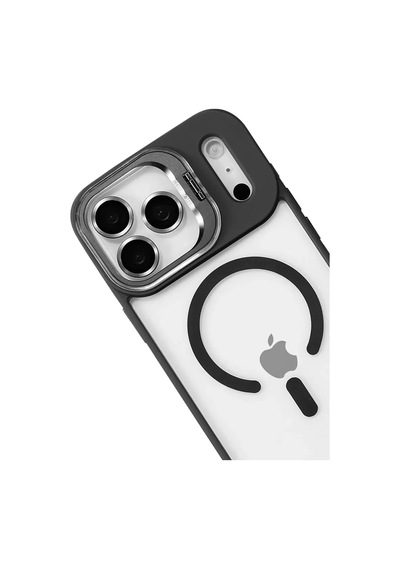 Joko Apple İphone 17 Pro Max Remim Lensli Magsafe Standlı Kapak - Siyah Beyaz