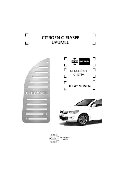 A&g Tuning Citroen C Elysee Ayak Dinlendirme Pedalı Krom Ayak Dayama Pedalı Kgagpedal000024