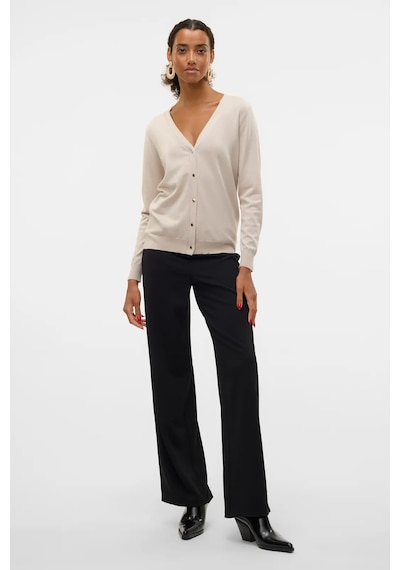 Vero Moda Kadın Vmberlın Beli Lastikli Geniş Paça Pantolon 10318454 Siyah Siyah