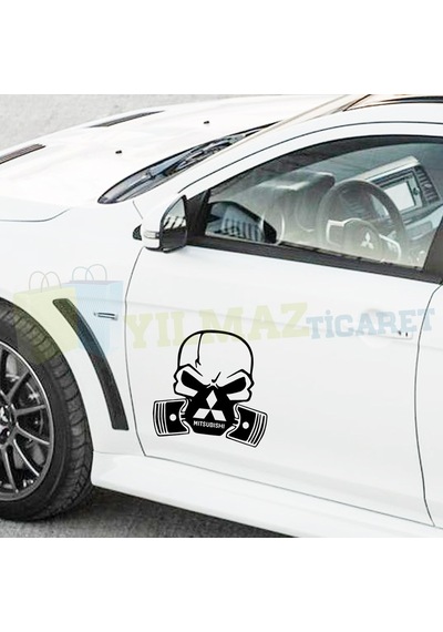 Mitsubishi Logo Arma Kurukafa Oto Sticker Araba Yapıştırma Etiket