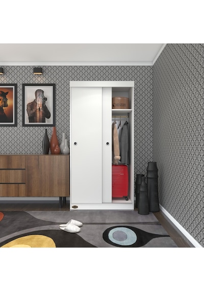 Kenzlife Gardırop Sürgülü Kapaklı Kapılı Karanfil090 Byz Gardolap Dolap