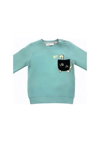Zekids Erkek Bebek Dinazor Baskılı Pamuklu Eşofman Takım-14384 Mint