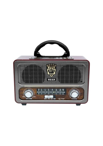 Şarjlı Nostaljik Retro Radyo Sd Kart Usb Bluetooth Fm Radyolu Taşınabilir Kablosuz Hoparlör M-111bt