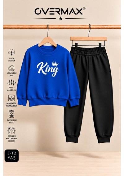 Overmax King Baskılı Çocuk Eşofman Takımı Kapüşonsuz Sweatshirt & Eşofman Altı Saks Mavi Üst-siyah Alt - 921711866 Saks Mavi Üst-siyah Alt Overmax King Baskılı Çocuk Eşofman Takımı Kapüşonsuz Sweatshirt & Eşofman Altı Saks Mavi Üst-siyah Alt - 921711866 Saks Mavi Üst-siyah Alt