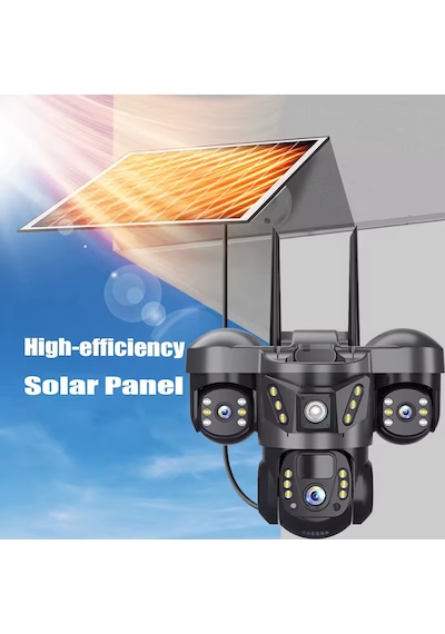 Ultimate 7070 Solar Güneş Enerjili İnsan Takibi 15mp 3 Lens 4g Akıllı Kamera Okam Pro Uygulama