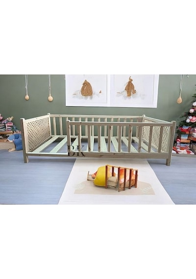 So Chic Doğal Ahşap Montessori Bebek Ve Çocuk Karyolası 70 X 130