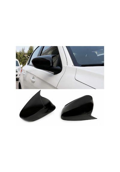 Peugeot 301 2013-2017 Batman Yarasa Ayna Kapağı Parlak Siyah Sportif Yan Ayna Kaplaması
