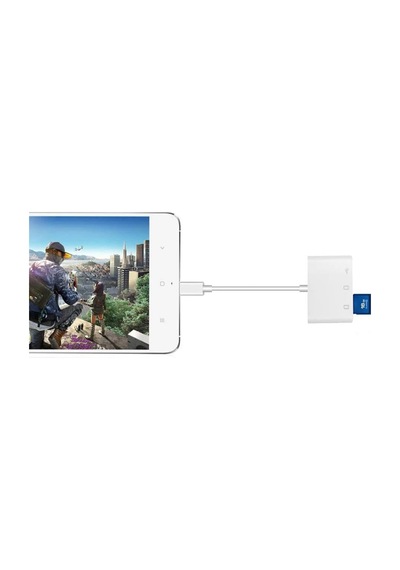 3252 Usb Type C To Sd Microsd Tf Kart Okuyucu Usb 3in1 Çevirici Dönüştürücü Adaptör