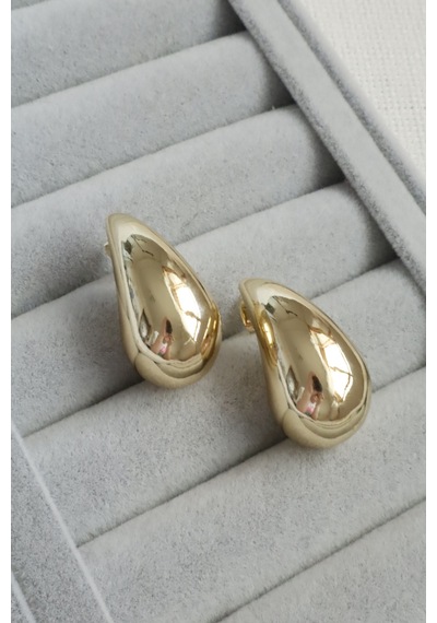Kadın Küpe Kararmaz 14k Renk Vip Seri Marka Model 3cm Küpe Altın