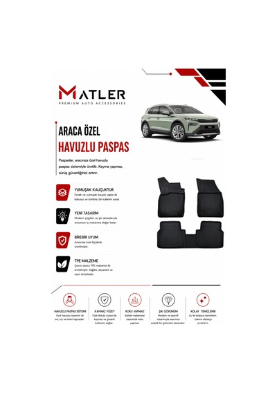Skoda Elroq 2024 Model 4d Ekstra Havuzlu Paspas