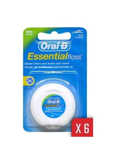 Oral-B Essential Floss Naneli ve Mumlu Diş İpi 50 M x 6 Adet
