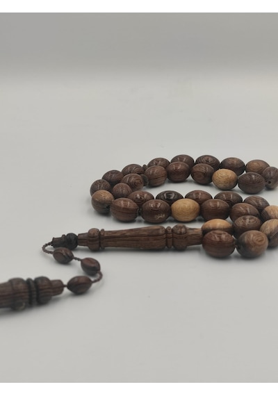 Usta İşcilikli Venge Tesbih 8 12 Mm Arpa Kesim Takımlı Sistemli Püskül Kahverengi