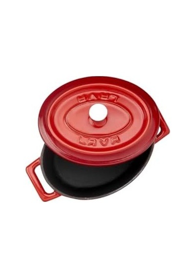 Metal Oval Mini Tencere, Kırmızı 0