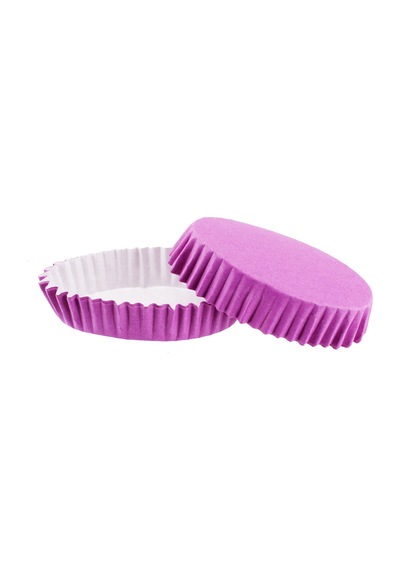 Cupcake Kalıbı Pet Kapsül Oval Model Düz Renk 100 Adet F11 Mor