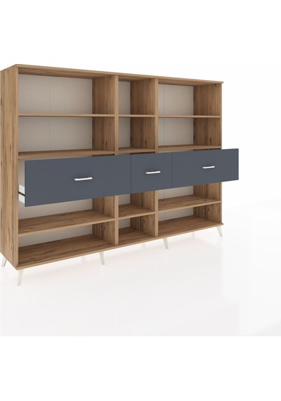 Hyperion Dolap 9 Raflı 3 Çekmeceli 220x44x163 Çam-çam/antrasit Çam-çam/antrasit Hyperion Dolap 9 Raflı 3 Çekmeceli 220x44x163 Çam-çam/antrasit Çam-çam/antrasit