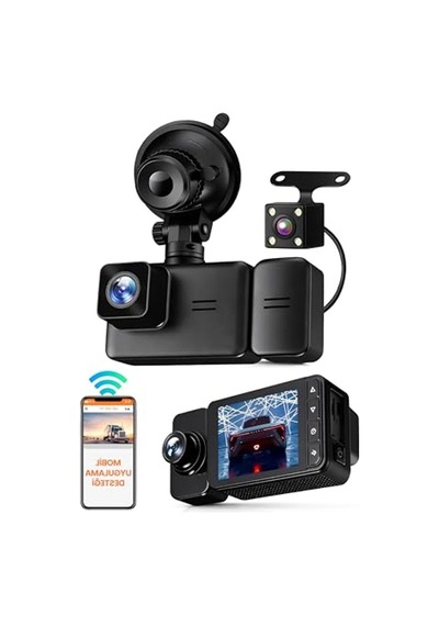 Fullhd Araç Kamerası, 3 Kameralı, Hareket Sensörü İle