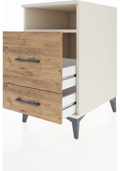 Kronos Komodin Tek Raflı 2 Çekmeceli 44x59x80 Aytaşı-çam Aytaşı