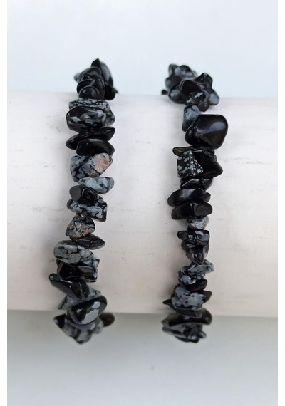 Kartanesi Obsidyen Bileklik Kırıktaş 649-3 Çok Renkli