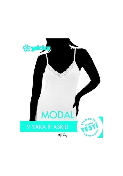 Yıldız 2225 V Yaka Ip Askılı Dantelli Kadın Atlet