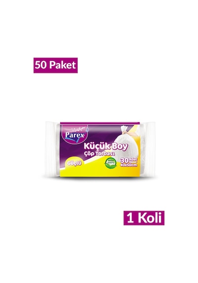 Güçlü Çöp Torbası Küçük Boy 30'lu 40 X 50 Cm 50 Paket 1 Koli