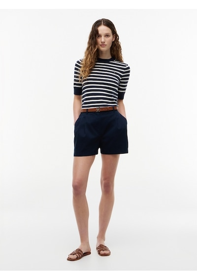 Tommy Hilfiger Cotton Jersey Fıne C-nk Ss Swt Kadın Mavi Kazak - Ww0ww49705
