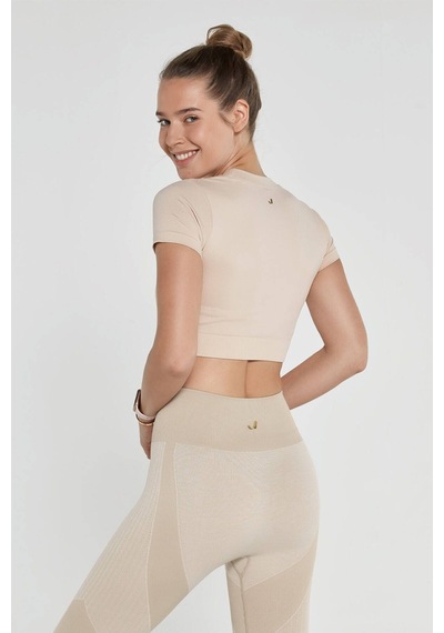 Jerf Captiva Yumuşak Dokulu & Esnek Crop Top Bej