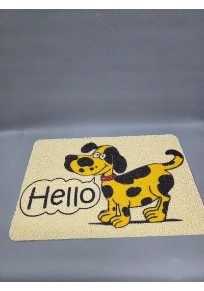 Hijyenik Kıvırcık Paspas 40x60 Cm - Islaklık Emici Kapı Önü Paspası Açık Sarı