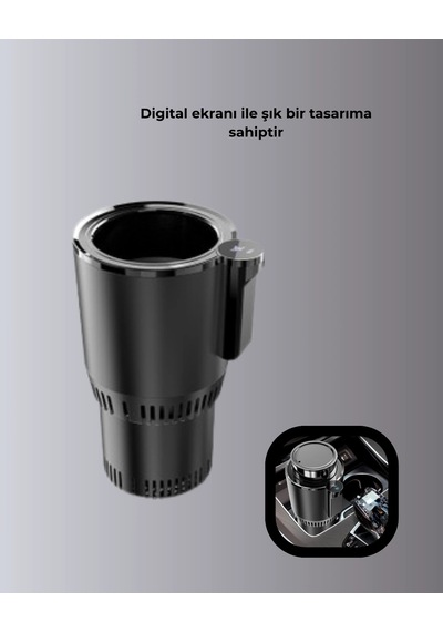 Ceylan Adam Araba Bardaklığı Isıtma Soğutma Ayarlı Çakmak Girişli Akıllı Model Çok Renkli