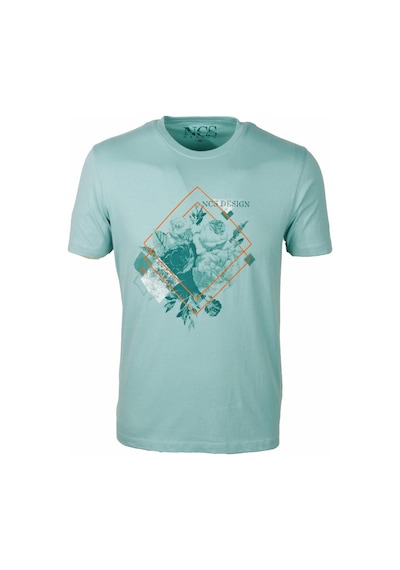 Ncs Mavi Bisiklet Yaka Baskılı Slim Fit T-shirt Ncs 1194-mavi Mavi