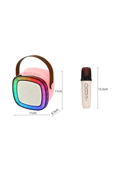 Taşınabilir Bluetooth Karaoke Hoparlör Kablosuz Mikrofon