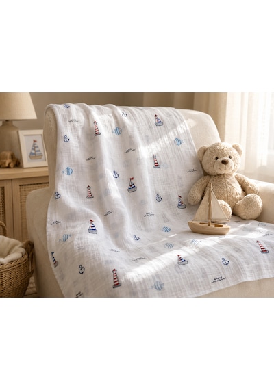 Minora Baby&Kids %100 Pamuk Müslin Bebek Örtüsü Çok Amaçlı Müslin Battaniye - 100 x 100 CM Karışık