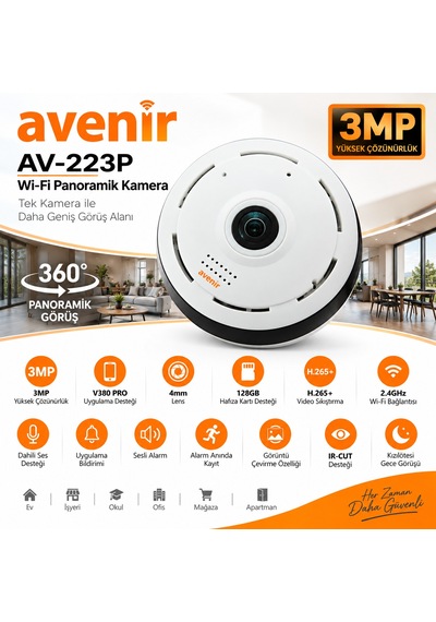 Av-223p 3mp Wi-fi Panoramik Kamera