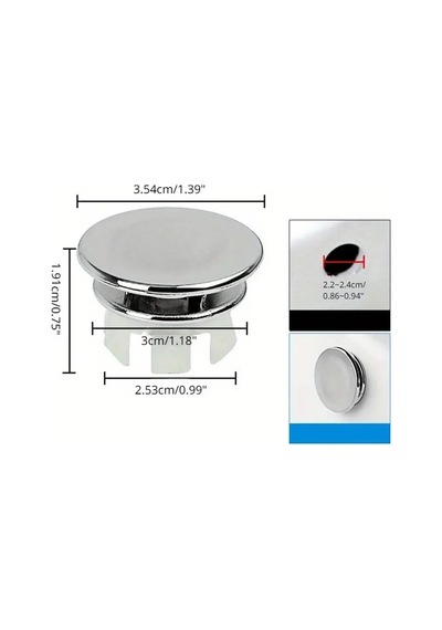 2 Adet Full Parlak Krom Mutfak Banyo Lavabo Taşma Halkası Drenaj Kapağı Diğer