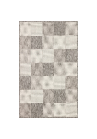 Mona Mn01 Geometrik Desenli Gri Modern Salon Halısı Hav Toz Vermez Kaymaz Tabanlı