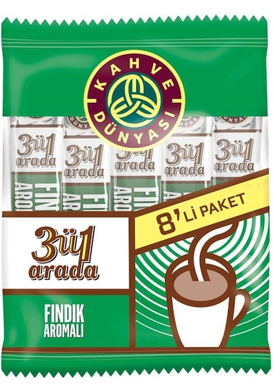 Kahve Dünyası 3ü1 Arada Fındıklı Kahve 8 x 18 G