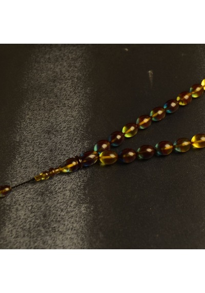 Arpa Kesim 8x11 Mm Ateş Kehribar Sistem Püsküllü Tesbih