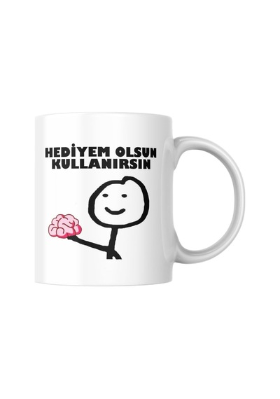 Hediyem Olsun Komik Yazılı Kupa Bardak Hediyelik Çay Kahve Kupası Coffee Mug Beyaz - Çok Renkli
